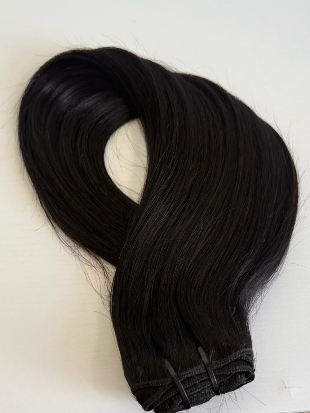 20” Black Human Hair Clip-in Extensions 8 pcs